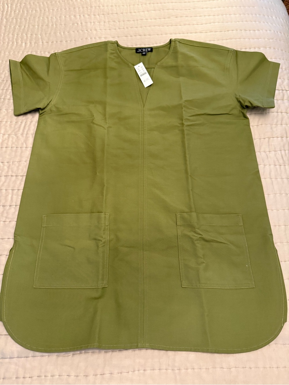 J. Crew Olive Utility Shift Tunic with Patch Pockets